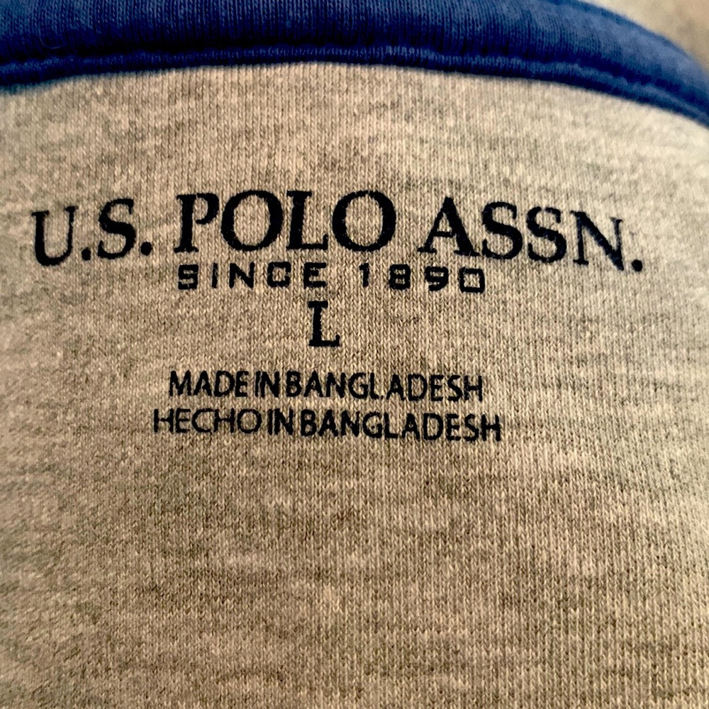 US Polo Association blue pullover with zipper neck